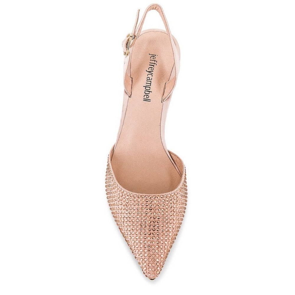 Jeffrey Campbell Zivote Slingback Pump Heels Light Pink Rose Satin Size 9.5 - Picture 3 of 8